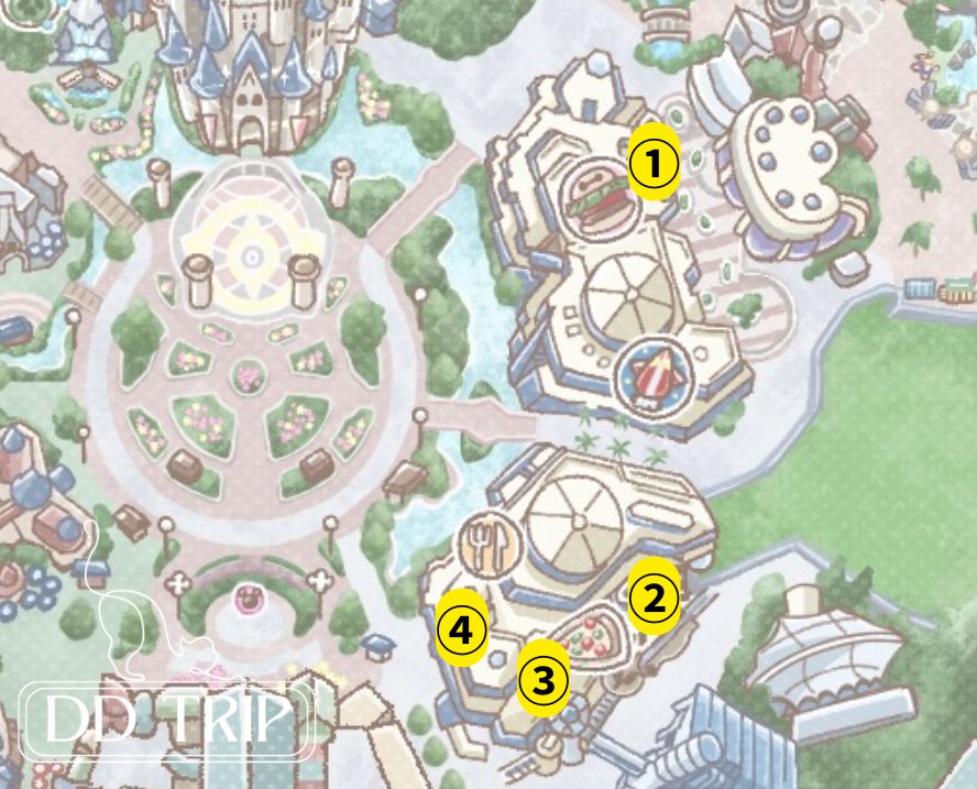ディズニーランド食べ歩きマップ（トゥモロー）