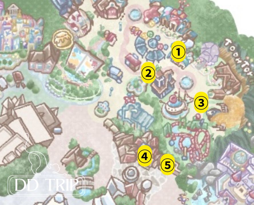 ディズニーランド食べ歩きマップ（トゥーン・新ファンタジーランド）