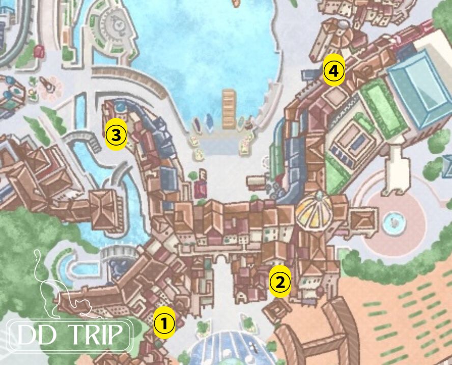 ディズニーシートイレマップ（エントランス〜ハーバー手前）