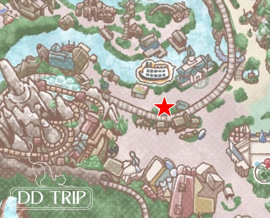 ディズニーランドのベンチマップ（アメリカ河沿い）