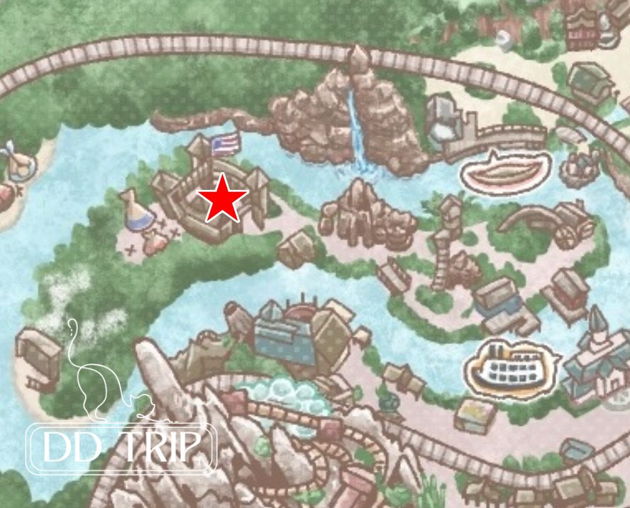 ディズニーランドのベンチマップ（トムソーヤ島・砦）