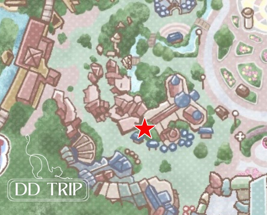 ディズニーランドのベンチマップ（シアターオーリンズ向かい）