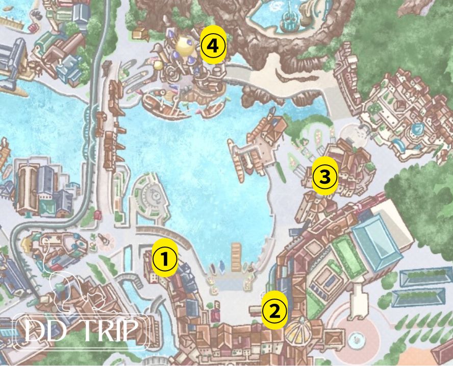 ディズニーシー食べ歩きマップ（メディテレーニアンハーバー）