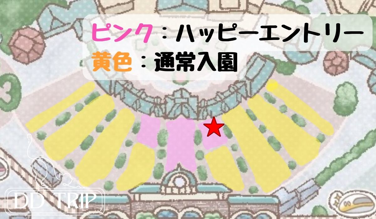 ディズニーランドのハッピーエントリー(6時10分並び始め)