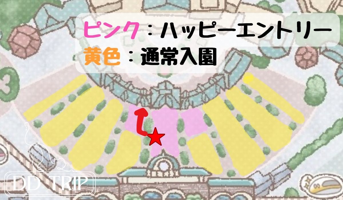 ディズニーランドのハッピーエントリー(7時50分頃並び始め)