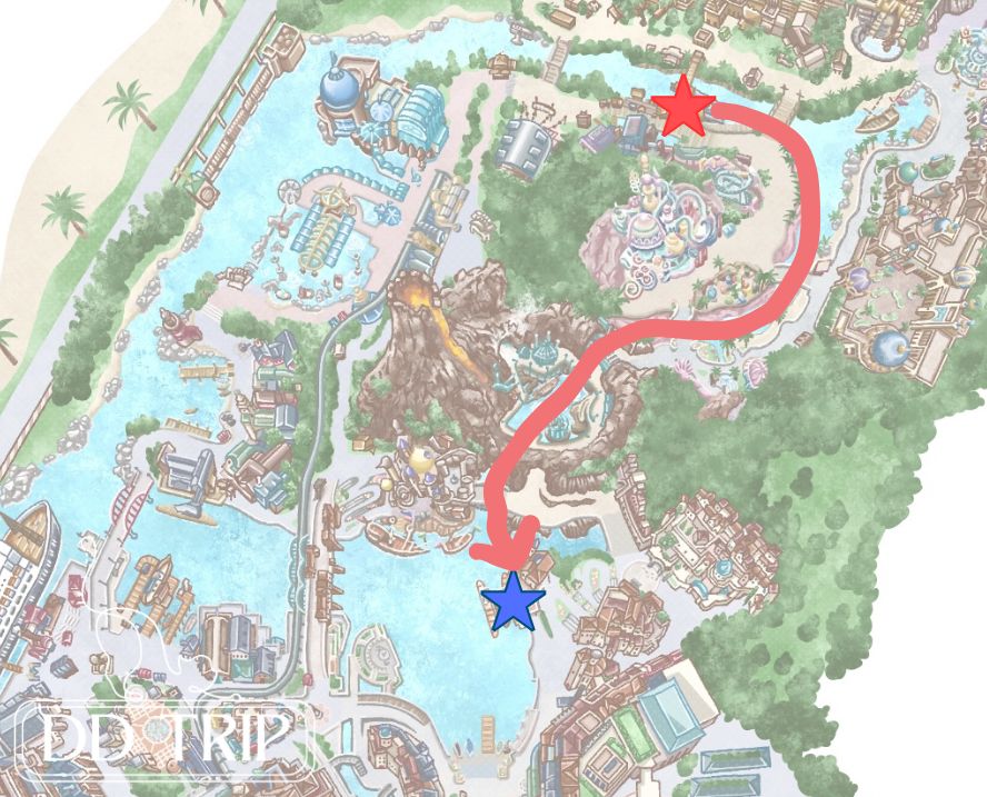 トランジットスチーマーラインのコース(ロスト→ハーバー)