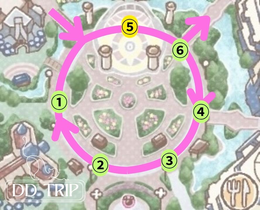 ミニー@ファンダーランド停止位置マップ