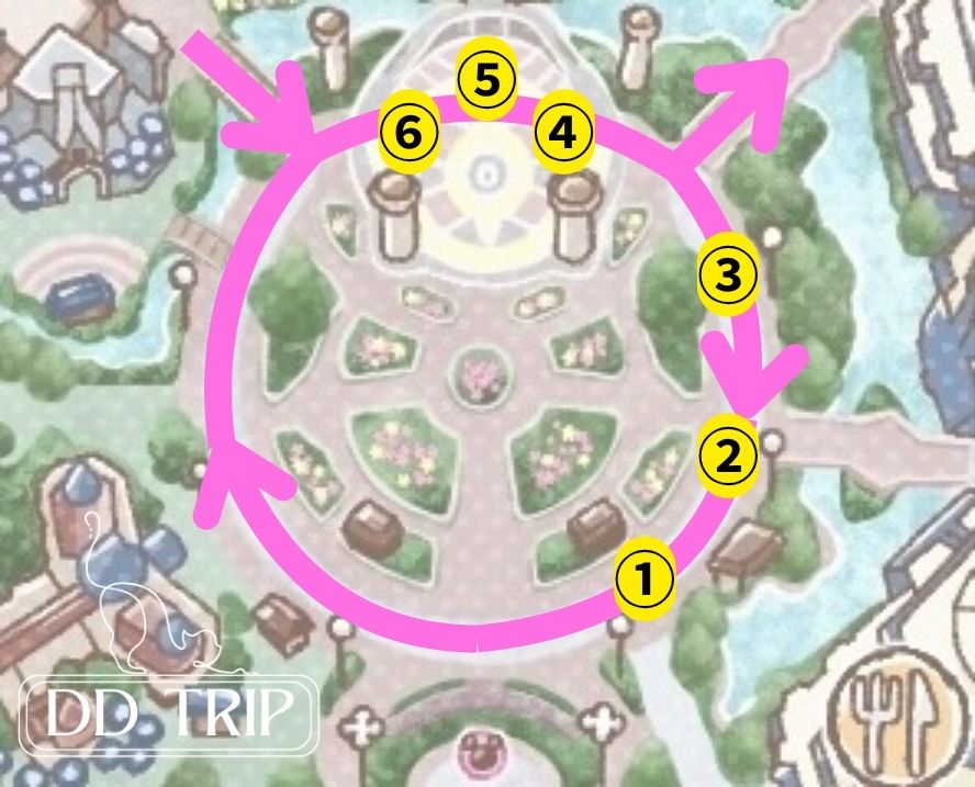 ミニー@ファンダーランド停止位置マップ