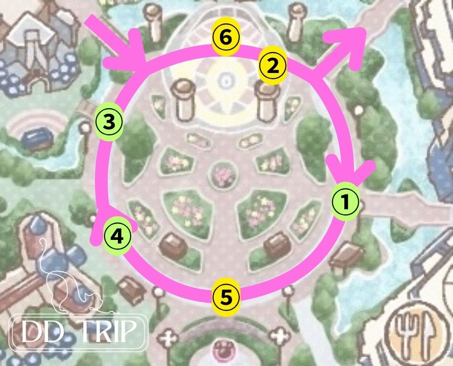 ミニー@ファンダーランド停止位置マップ