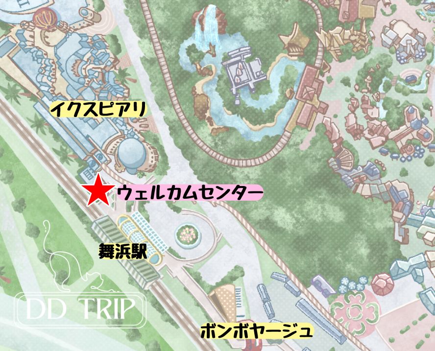 ウェルカムセンターのマップ