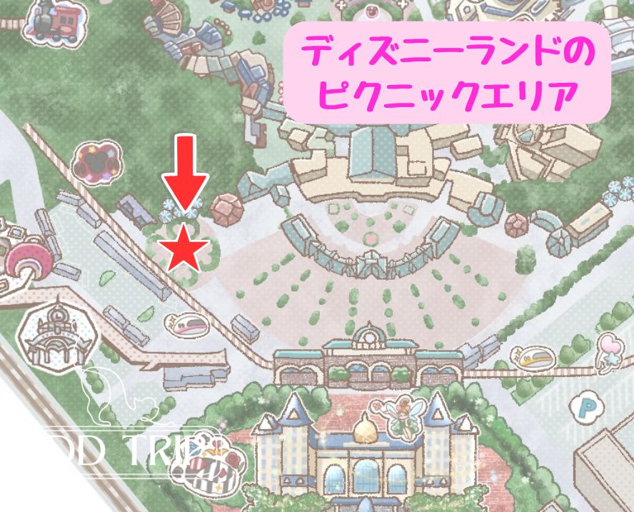 ディズニーランドのピクニックエリア