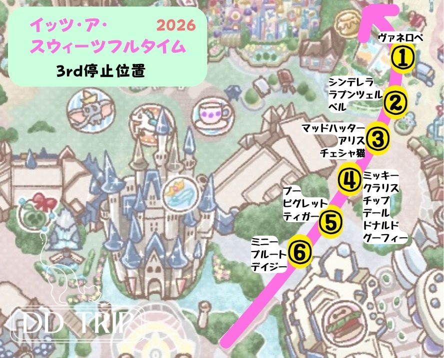 ヴァネロペパルパルーザ停止位置マップ(3rd)