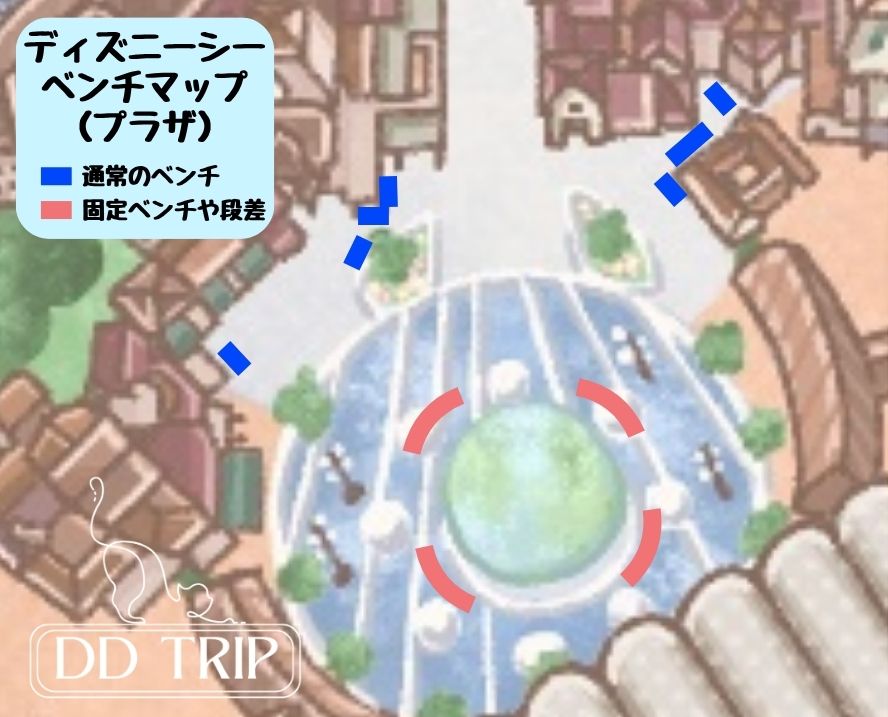 ディズニーシーベンチマップ(プラザ)