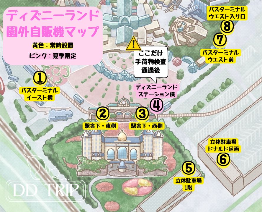ディズニーランド自動販売機マップ(園外)